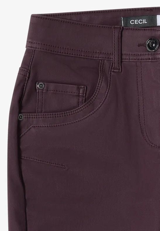 Schlanke Hose im Leder-Look