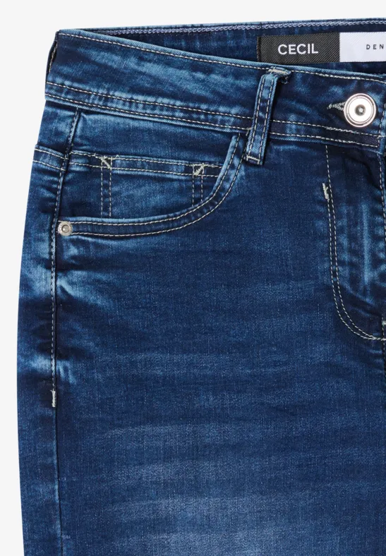 Weit geschnittene Jeans in dunkler Waschung
