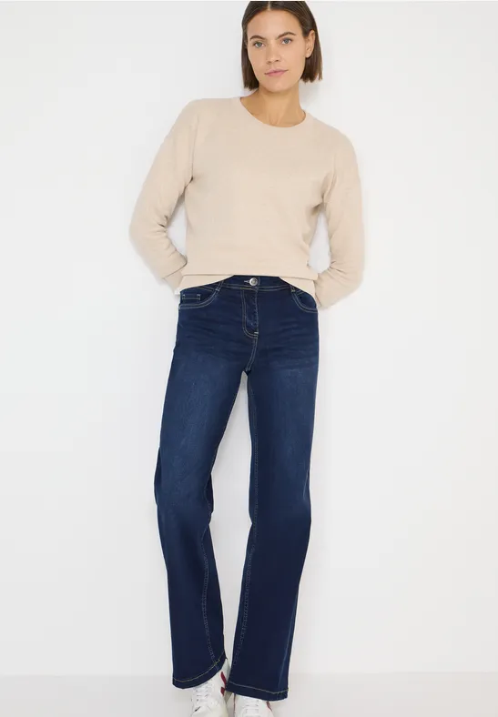 Weit geschnittene Jeans in dunkler Waschung