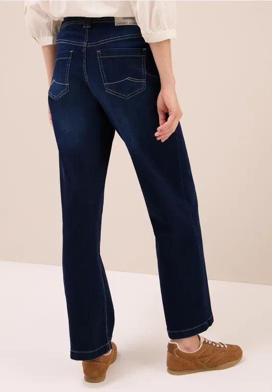 Weit geschnittene Jeans in dunkler Waschung