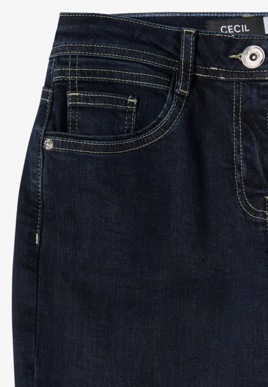Weit geschnittene Jeans in dunkler Waschung