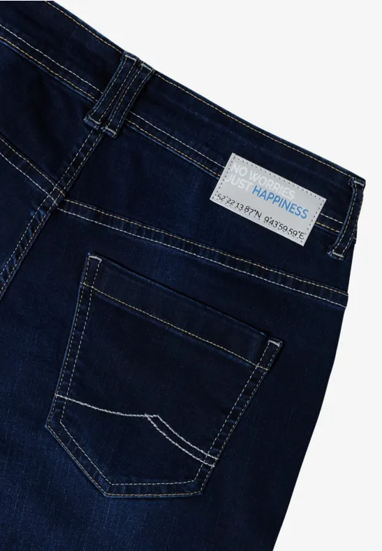 Weit geschnittene Jeans in dunkler Waschung