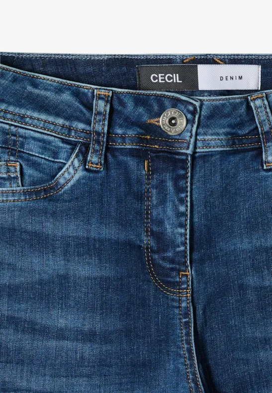 Weit geschnittene Jeans in dunkler Waschung
