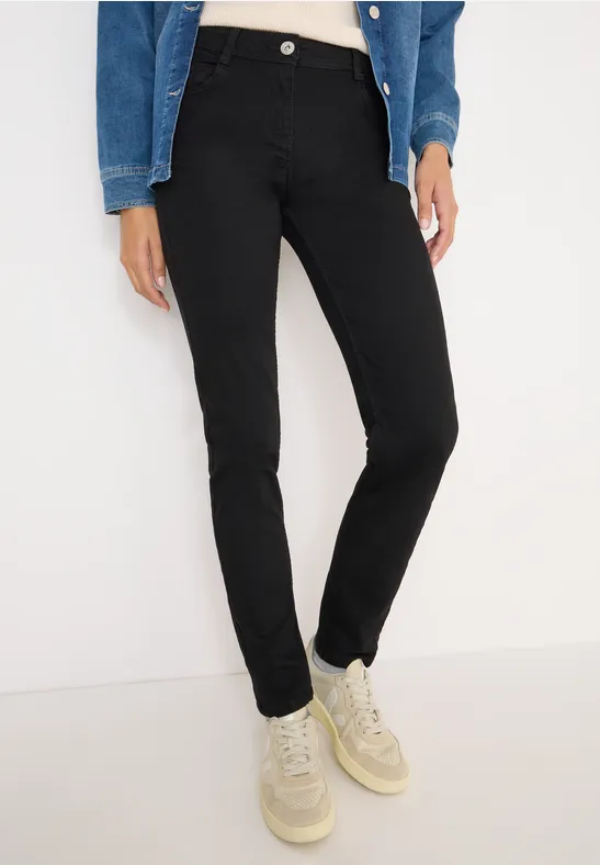 Schlank geschnittene High Waist Jeans