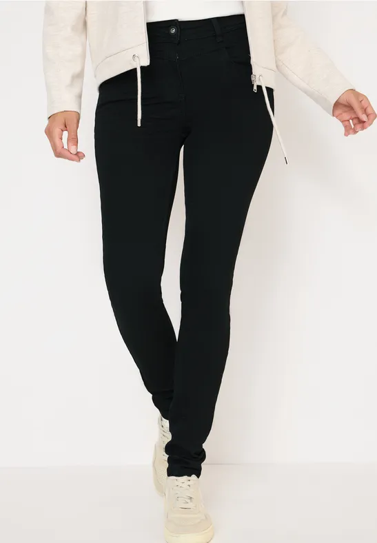 Schlank geschnittene High Waist Jeans