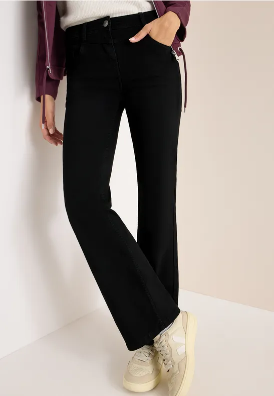 Schwarze Bootcut-Jeans für Damen
