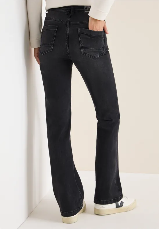 Schwarze Bootcut-Jeans für Damen
