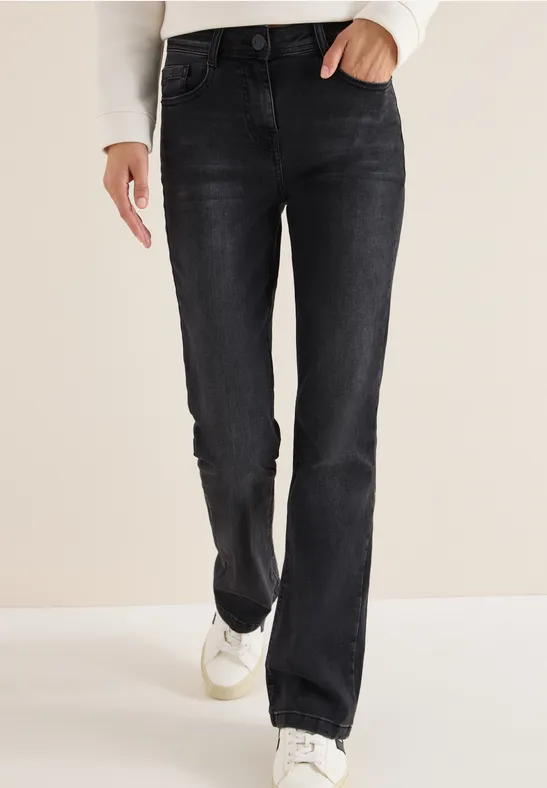 Schwarze Bootcut-Jeans für Damen