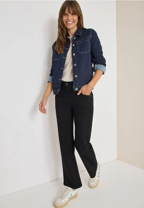 Schwarze Bootcut-Jeans für Damen