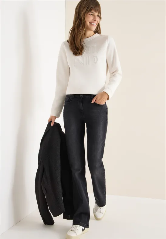 Schwarze Bootcut-Jeans für Damen
