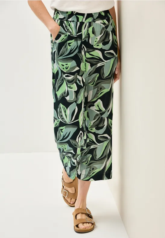 Bedruckte Culottes mit weitem Bein
