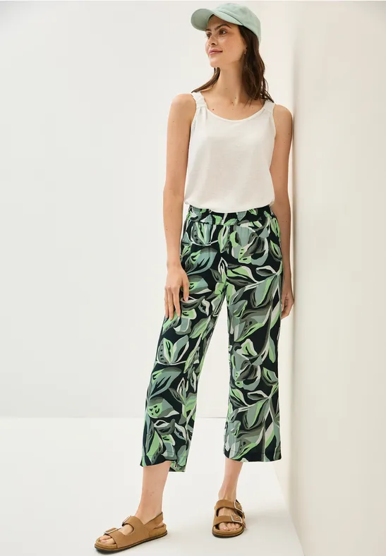 Bedruckte Culottes mit weitem Bein