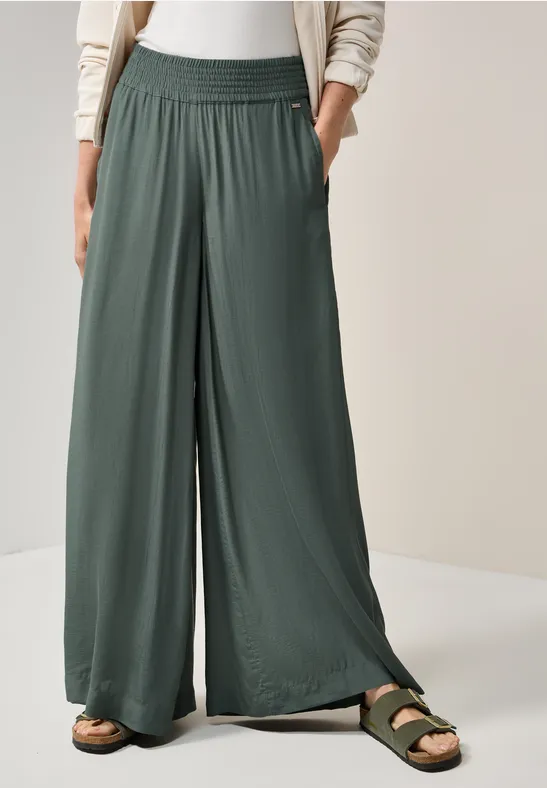 Damen Wide Leg Krepphose