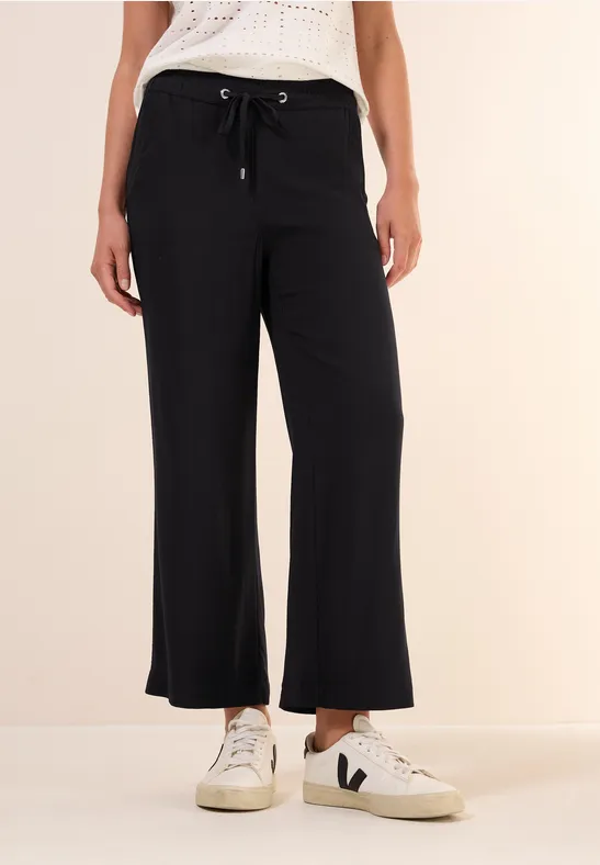 Damen Cropped Straight-Leg Freizeithose