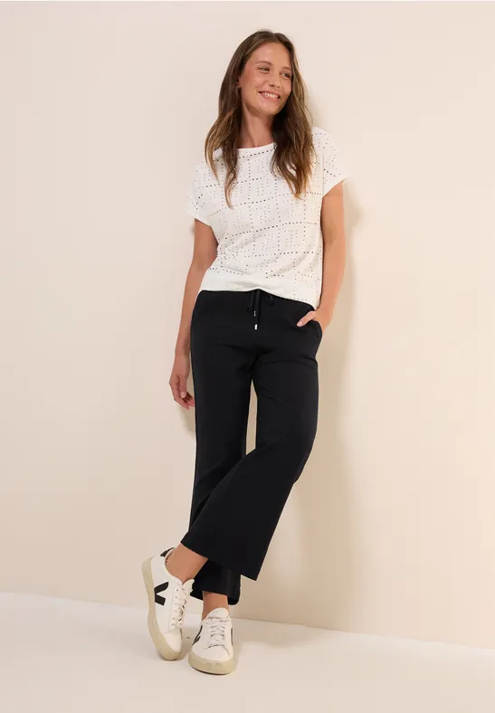 Damen Cropped Straight-Leg Freizeithose