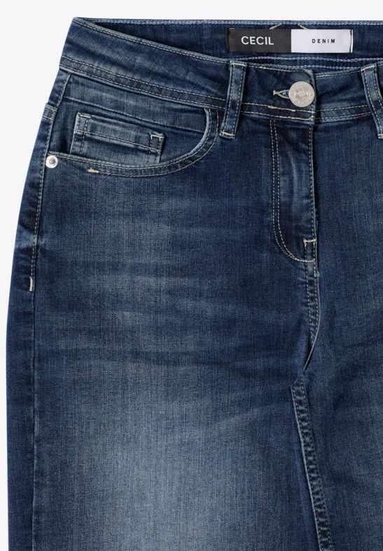 Cropped Jeans mit weitem Bein