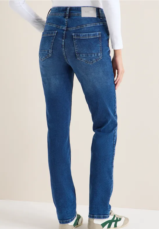 Cropped Jeans mit weitem Bein