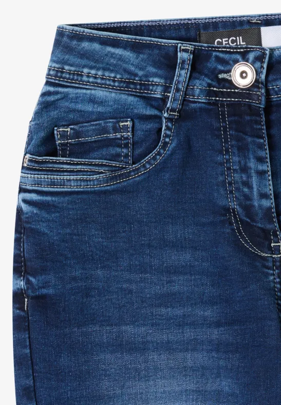 Cropped Jeans mit weitem Bein