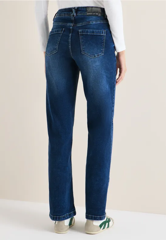 Cropped Jeans mit weitem Bein
