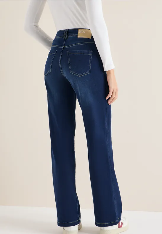 Cropped Jeans mit weitem Bein