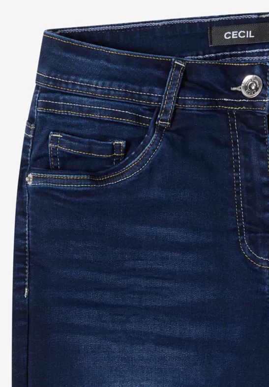 Cropped Jeans mit weitem Bein