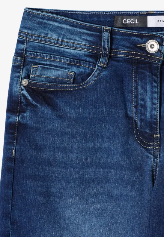 Cropped Jeans mit weitem Bein