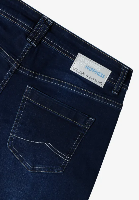 Cropped Jeans mit weitem Bein