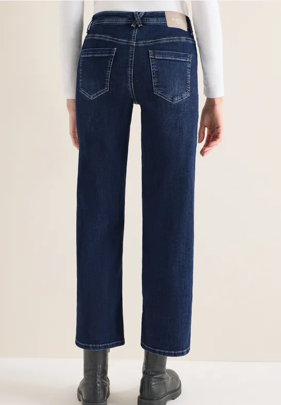 Cropped Jeans mit weitem Bein