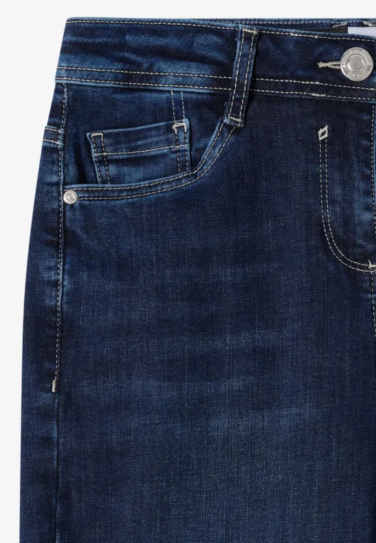 Cropped Jeans mit weitem Bein