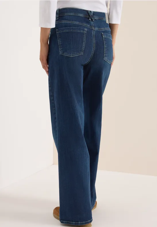 Cropped Jeans mit weitem Bein