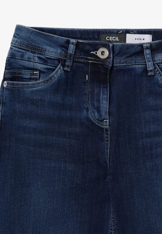 Cropped Jeans mit weitem Bein