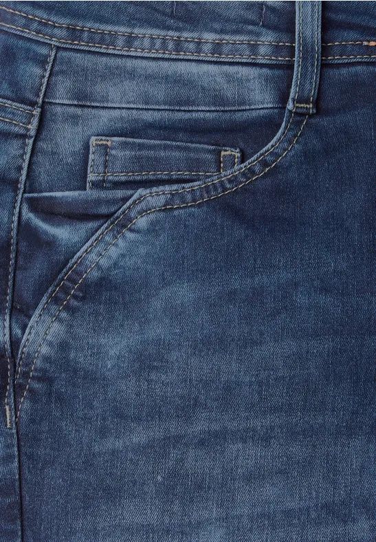 Dunkelblaue Denim Capri Jeans