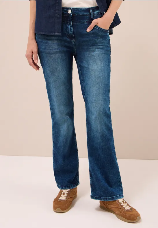 Damen Bootcut Jeans mit Hoher Taille