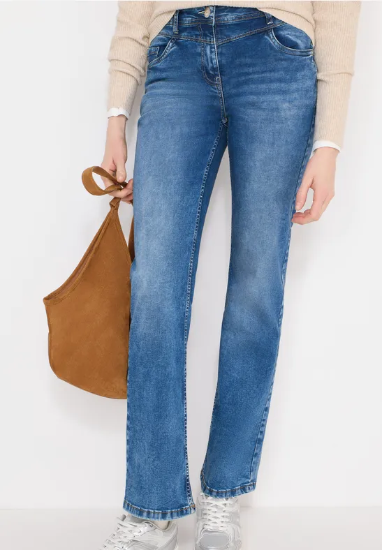 Damen Bootcut Jeans mit Hoher Taille