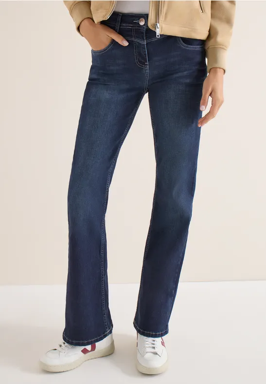 Damen Bootcut Jeans mit Hoher Taille