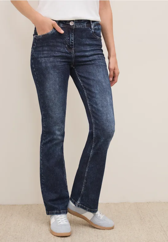 Damen Bootcut Jeans mit Hoher Taille
