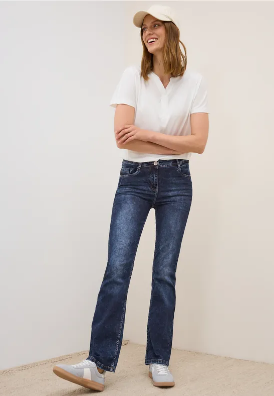 Damen Bootcut Jeans mit Hoher Taille