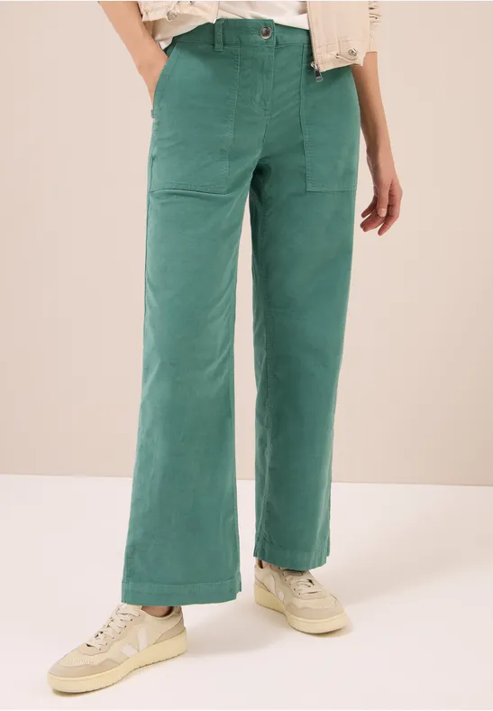 Damen Cordhose mit weitem Bein