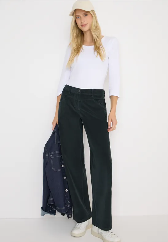 Damen Cordhose mit weitem Bein