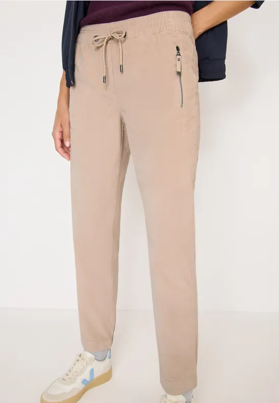 Cordhose mit lässiger Passform und Reißverschlusstaschen