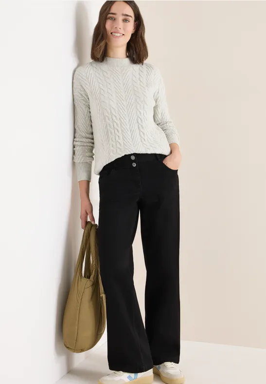 Weitgeschnittene Jeans mit hohem Bund
