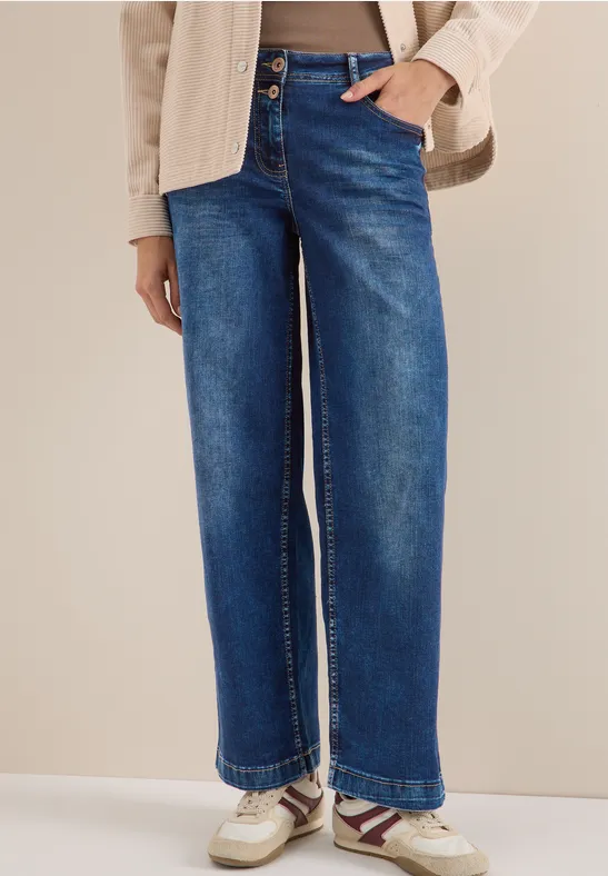 Damen Wide Leg Jeans Denim