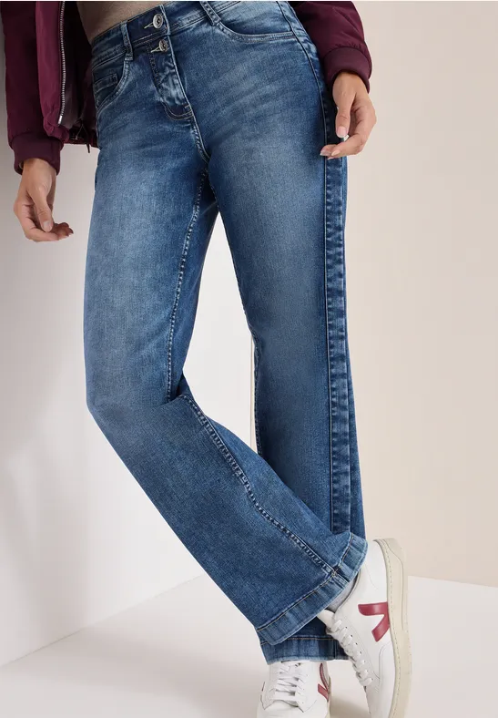 Damen Wide Leg Jeans Denim
