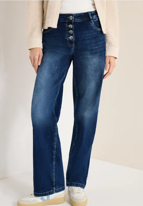 Damen Wide Leg Jeans Denim