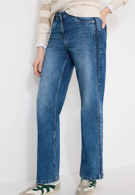 Damen Wide Leg Jeans Denim