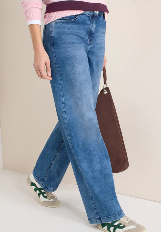 Damen Wide Leg Jeans Denim