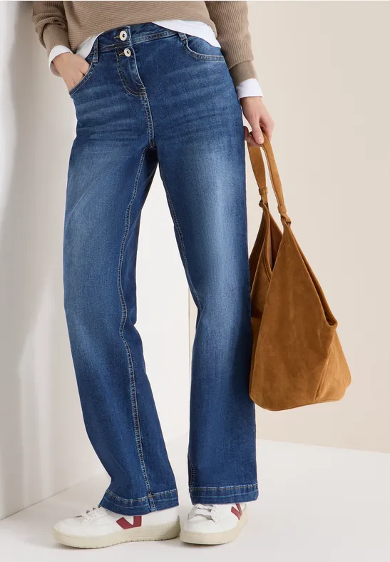 Damen Wide Leg Jeans Denim
