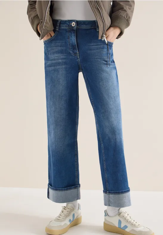 Damen Wide Leg Jeans Denim