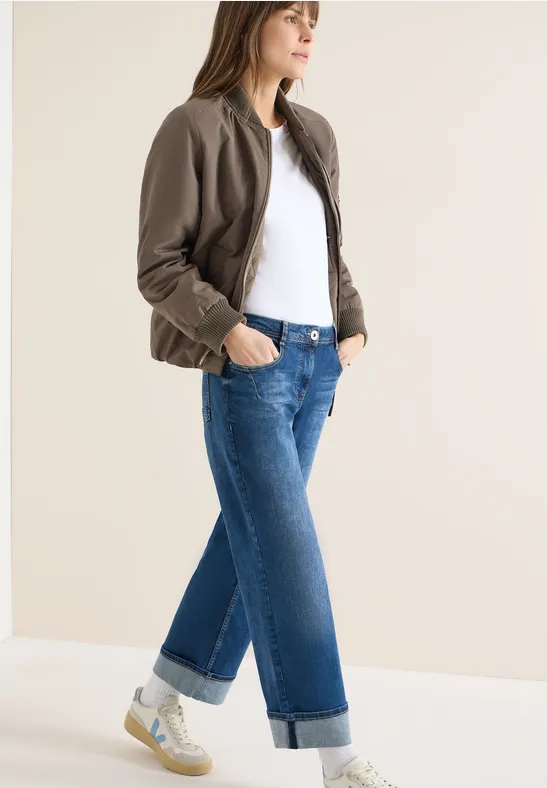Damen Wide Leg Jeans Denim