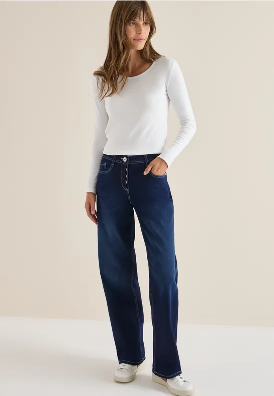 Damen Wide Leg Jeans Denim